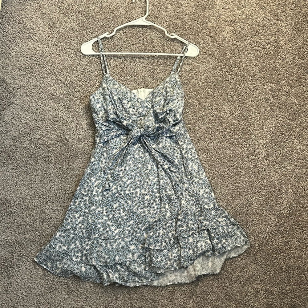 Blue floral mini dress